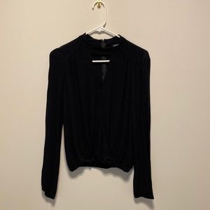 Black long sleeve high neck top
